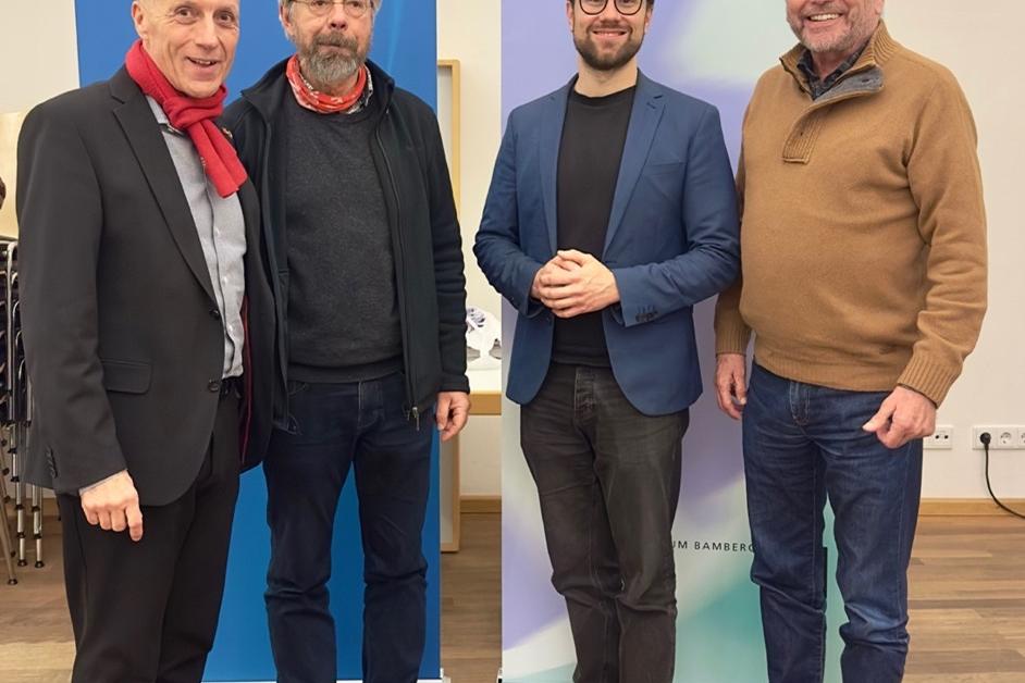 v.l. Mathias Eckardt, Thomas Reich, MdB Johannes Wagner, Wolfang Schmitt