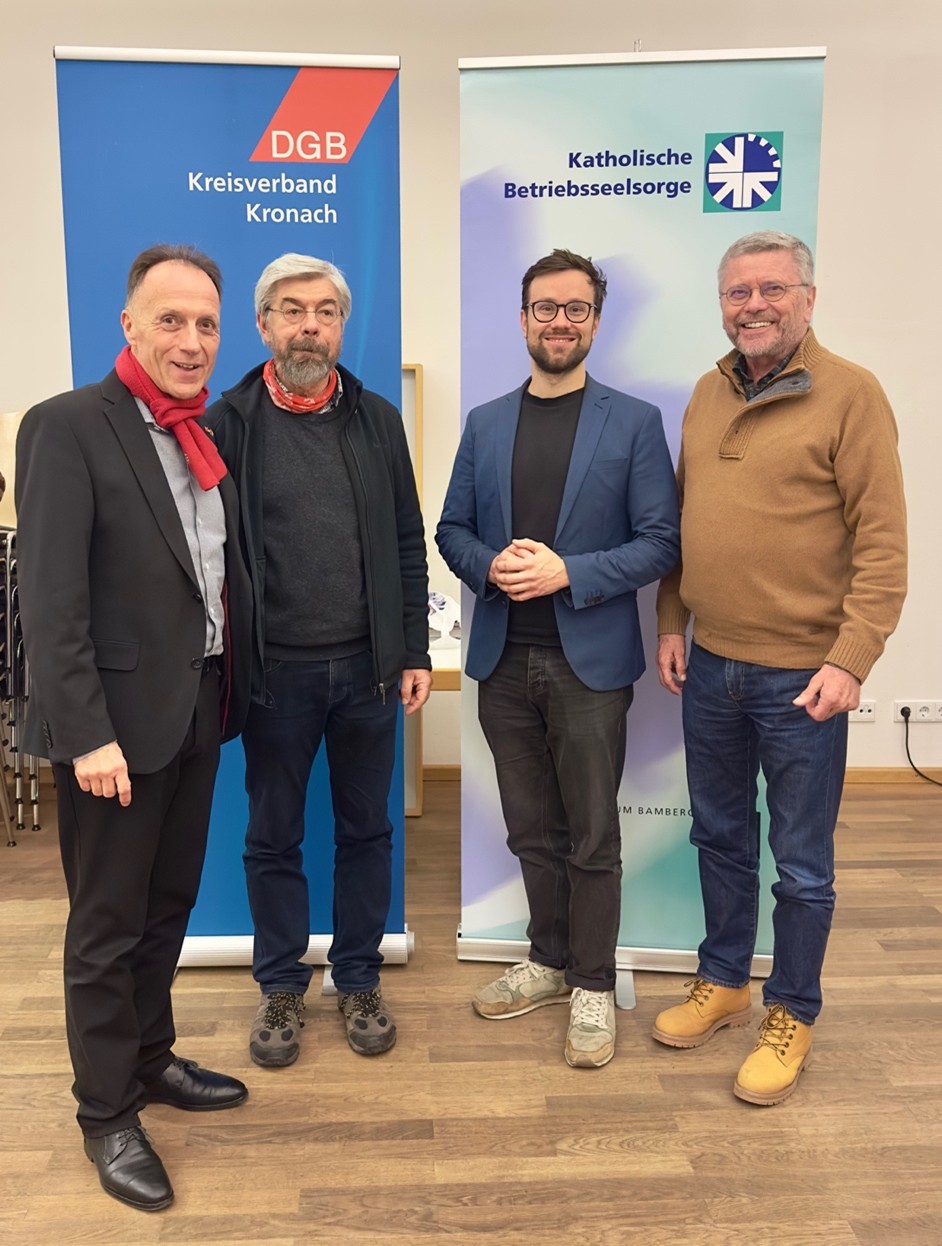 v.l. Mathias Eckardt, Thomas Reich, MdB Johannes Wagner, Wolfang Schmitt