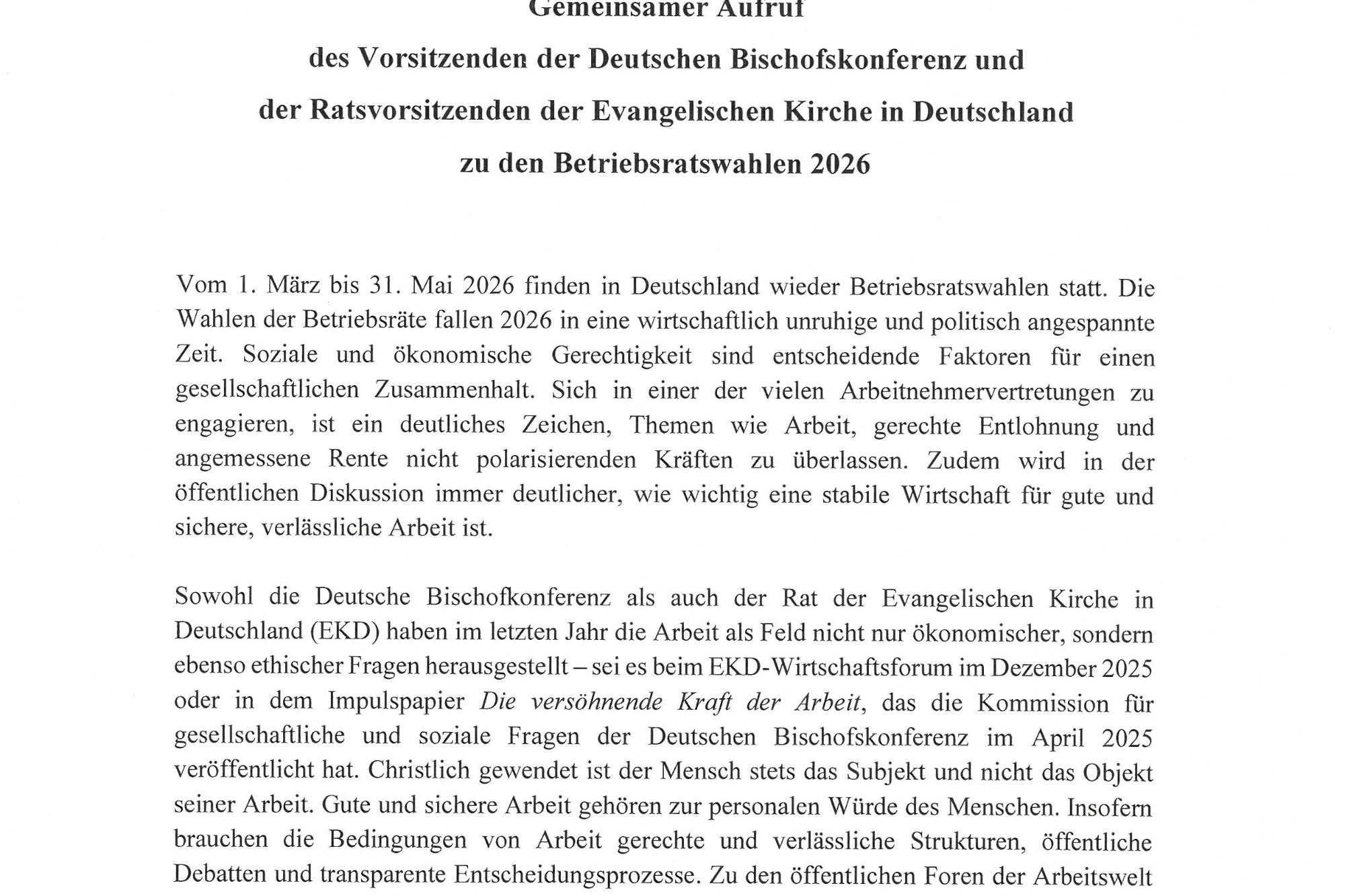 Gemeinsamer Aufruf Betriebsratswahlen 2026 I